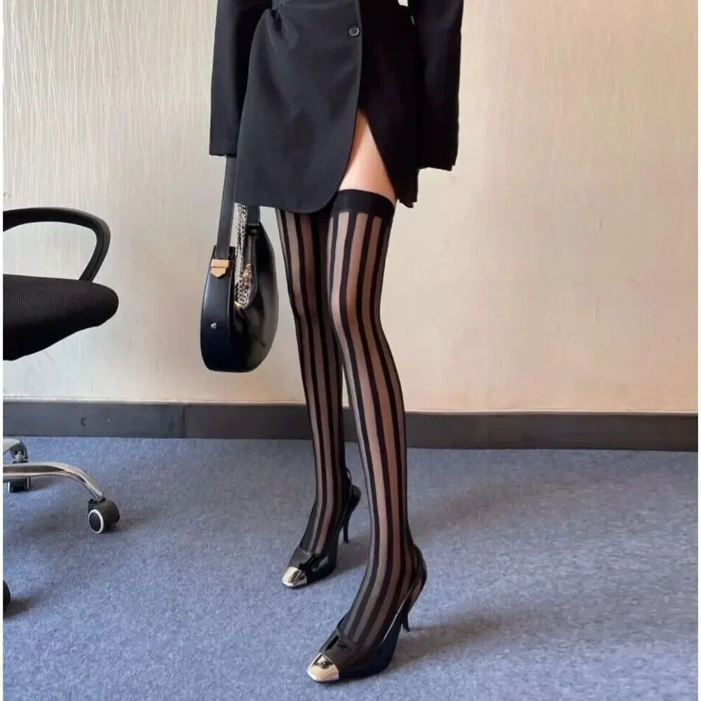 New Without Tags Striped Thigh High Circus French Stockings